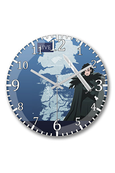 BASKI DÜNYASI Ceas de perete Winter is Here din sticlă autentică bombată