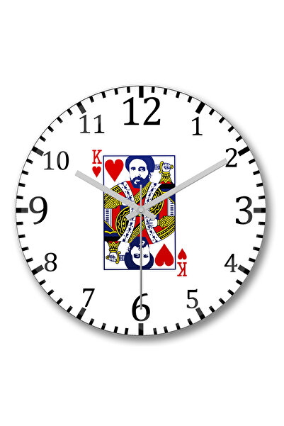 BASKI DÜNYASI Ceas de perete Heart King din sticlă autentică bombată