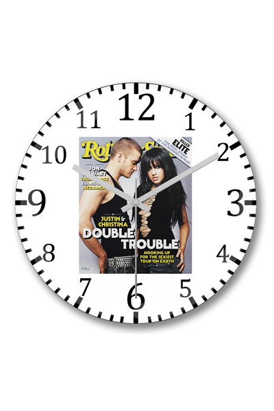 BASKI DÜNYASI ساعة حائط رولينج ستون من الزجاج الحقيقي المنحني