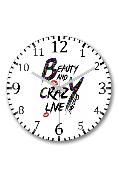 BASKI DÜNYASI Ceas de perete Znn B-Crazy din sticlă autentică bombată