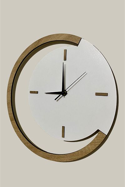 İnfigo Concept 42 cm Decorative Wooden Green Wall Clock - Moon