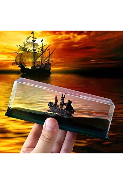 hediyesahibi Kişiye Özel Dekoratif Batmayan Renkli Sulu Korsan Gemisi Figürlü...