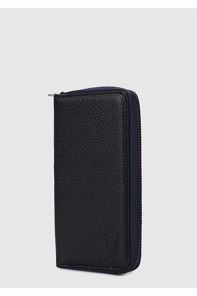 Carrera Navy Blue Car006 Navy Blue Genuine Leather Wallet
