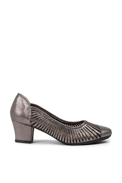 Deery Pantofi cu toc pentru femei de culoare platină