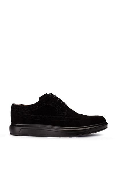 Deery Γνήσια Suede Black Comfort Casual Ανδρικά Παπούτσια