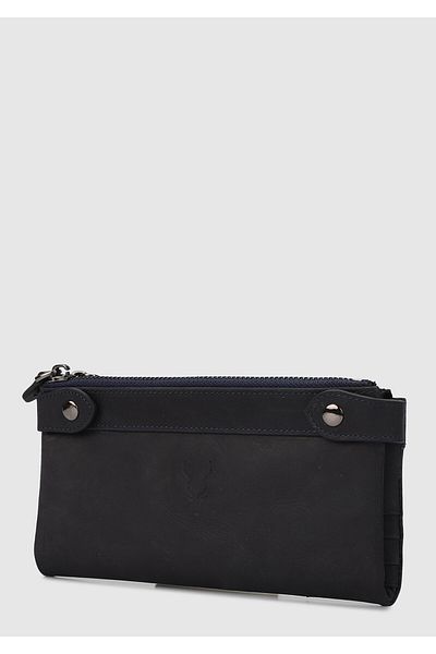Carrera Black Car004 Black Genuine Leather Wallet