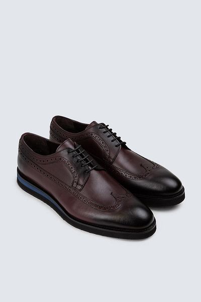 Deery Pantofi casual pentru bărbați din piele naturală roșu Claret