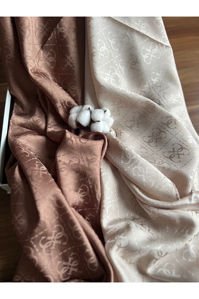 VaVscarfs G Pattern Silky Set of 2 Jacquard Shawl Mink - Light Brown
