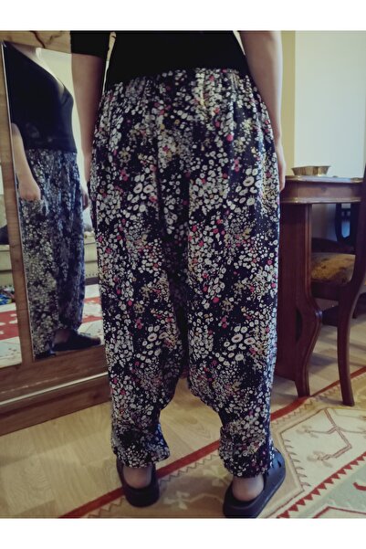 hoaryage Ύφασμα βισκόζης με μοτίβο λουλουδιών με τσέπες φαρδύ παντελόνι 100% βαμβάκι