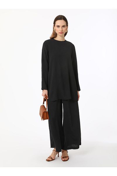 Refka Aerobin Basic Tunic & Trousers Διπλό Σετ - Μαύρο - Ρέφκα
