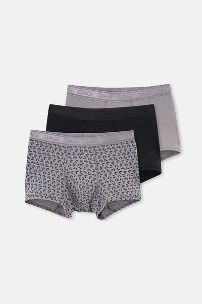 Dagi Grau-Schwarz 4210 3-teiliger gemusterter Micro-Modal-Boxer