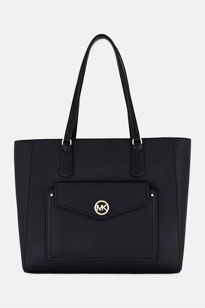 Michael Kors Women Hardware Logo Tote Bag 30 H x 35 L x 14 W cm, Black