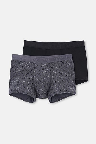 Dagi Grau-Schwarz 4210 2-teiliger gemusterter Micro-Modal-Boxer