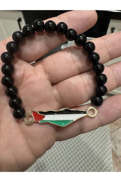 Herşey Nota خريطة فلسطين (القدس الفلسطينية) سوار معدني قابل للتعديل لكل معصم