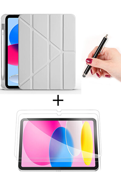 Nezih Case Apple iPad 10.9 10Th Generation 2022 Smart Case with Pen Compartment Sleep Mode Screen Protector Touch Pen