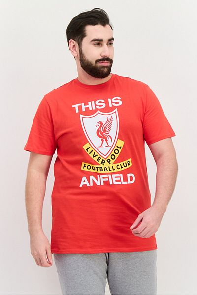 Liverpool Men Sportswear Fit Short Sleeve Training T-shirts, Red