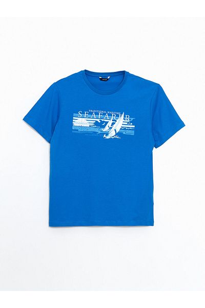 LC Waikiki Tricou pentru bărbați din bumbac pieptănat cu decolteu