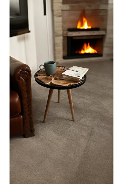 Home Olivia Zeytin Ağacı Mat Siyah Üst Yuvarlak Çember Çerçeveli Dekoratif Ya...