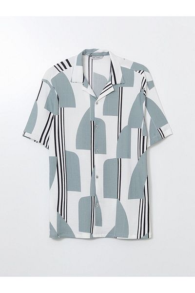 LC Waikiki Ανδρικό πουκάμισο με κοντό μανίκι LCW Regular Fit