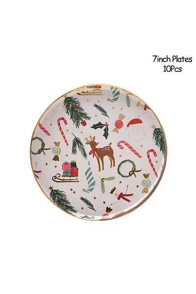 ARDSU New year's themed disposable plate and napkin (pack of 10)