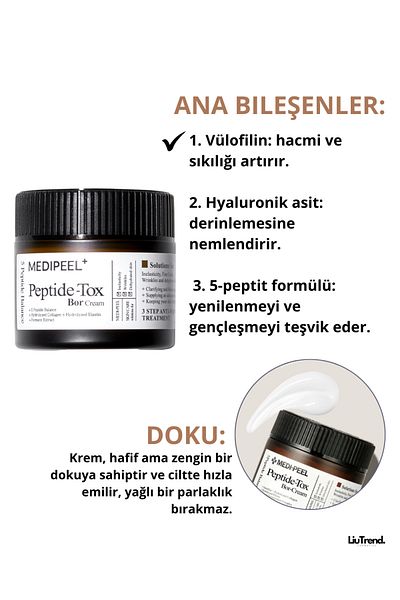 Medipeel Peptide-Tox Bor Cream 50 ml Botox Effect Lifting Cream Containing Peptide Complex M0075