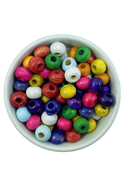 BEİLYS COSMETİCS & ACCESSORY خرز خشبي متعدد الألوان، دائري 20 مم، 100 جرام (4...