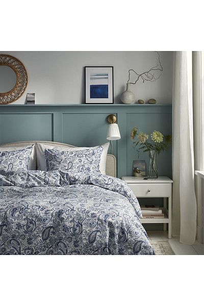 IKEA Златисто-бял секторен комплект с размери 240x220/50x60 см
