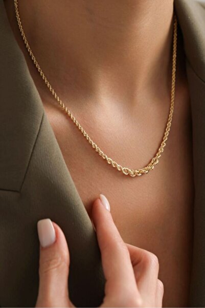 Sembol Gold Süzme Halat Kolye 45 cm