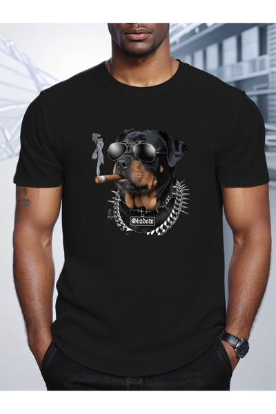 GALASHOP تي شيرت عصري بطبعة روتويللر