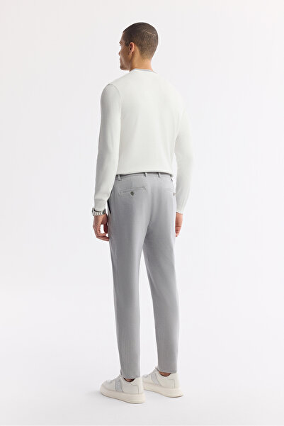 Avva Erkek Gri Yan Cepli Beli Lastikli Bi-Stretch Comfort Slim Fit Teknik Kumaş Pantolon A51Y3201