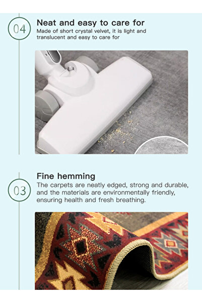 sharpdo Bedroom Sofa Retro Style Living Room Printed Soft Carpet 160*230CM