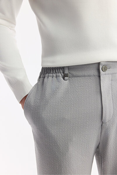 Avva Erkek Gri Yan Cepli Beli Lastikli Bi-Stretch Comfort Slim Fit Teknik Kumaş Pantolon A51Y3201