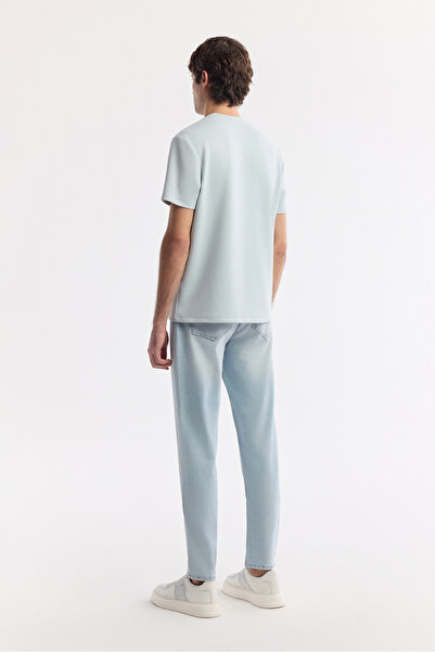 Avva Erkek Gri Bisiklet Yaka Reflektörlü Bi-Stretch İnterlok Regular Fit T-Shirt A51Y1037