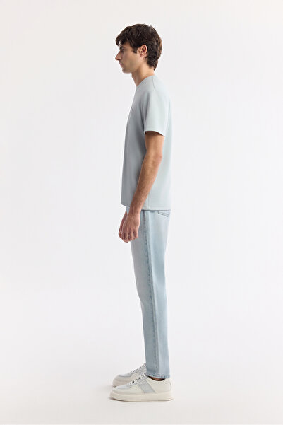 Avva Erkek Gri Bisiklet Yaka Reflektörlü Bi-Stretch İnterlok Regular Fit T-Shirt A51Y1037