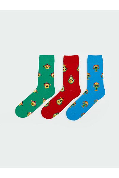 LC Waikiki Lcw Accessories Mixed Pattern Men's Socks 3-Piece