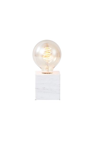 sharpdo Simple White Square Marble Decoration Small Table Lamp Nordic Living Room Study Bedroom Bedside Lamp