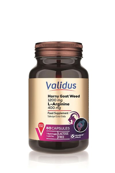 Validus هورني عشبة الماعز 1200 ملغ + إل-أرجينين 400 ملغ 60 كبسولة