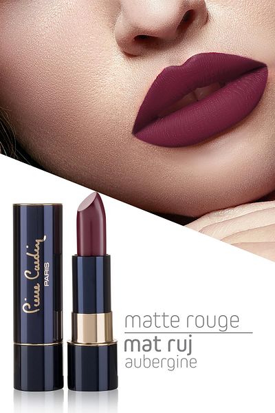 Pierre Cardin Matte Rouge Matte Lipstick - Aubergine