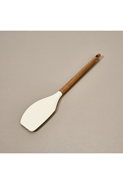 MİEN Mien Acacia Handle Silicone Serving Spatula - Brown / Cream