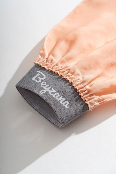 BEYZANA Yavruağzı Elastic Bath Shower Pouch Exfoliating Gloves 100% Flush Silk for Sensitive Skin