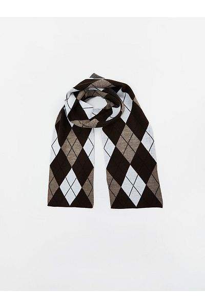 LC Waikiki Lcw Accessories Brown Plaid Pattern Men's Scarf