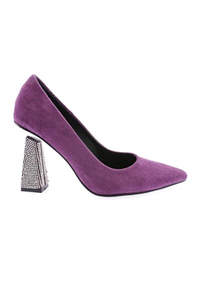 DGN Stoned Heel Pointed Toe Women's Goblet Heeled Shoes 6821535