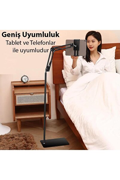 Genel Markalar Metal Ayaklı Ayarlanabilir Teleskopic 3Eklemli Profesyonel Tablet Tutucu Stand Telefon Tutucu