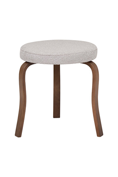 VİLİNZE Ege Teddy Kumaş Kestane Ahşap Ayak Istiflenebilir Mutfak-balkon Taburesi (4 ADET)