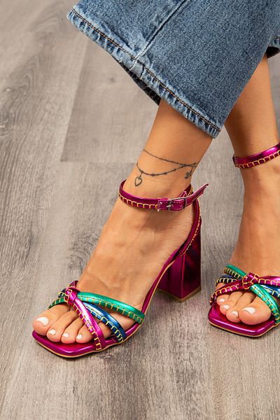 Deery Fuchsia Heeled Women's Evening Dress Shoes