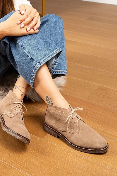 Deery Γνήσιες γυναικείες μπότες Suede Mink Color
