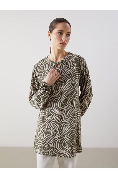 LC Waikiki New Season Baglamali Collar Patterned Women's Blouse - S5M292Z8