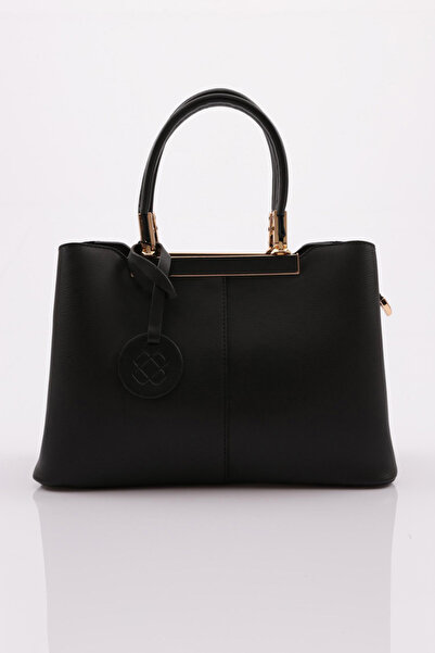 DGN حقيبة نسائية كلاسيكية بمقبض معدني أسود - 15672856