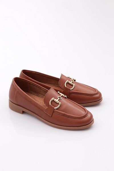 DGN Loafer de damă de culoare brun închis - cu accesorii metalice 296332110