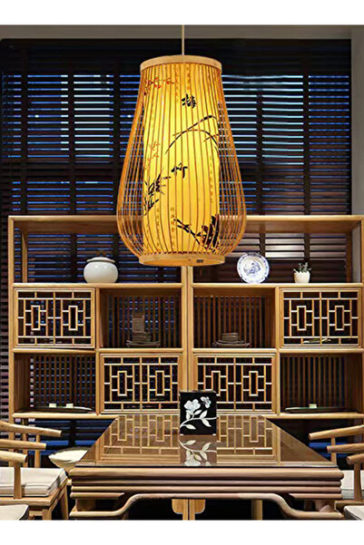 sharpdo Chinese Style Bamboo-Woven LED Chandelier 20*23cm